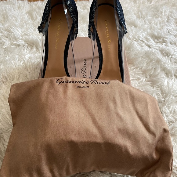 SOLD SOLD SOLD BNWT Size 41 Gianvito Rossi Plexi Denim Heels - Picture 4 of 6